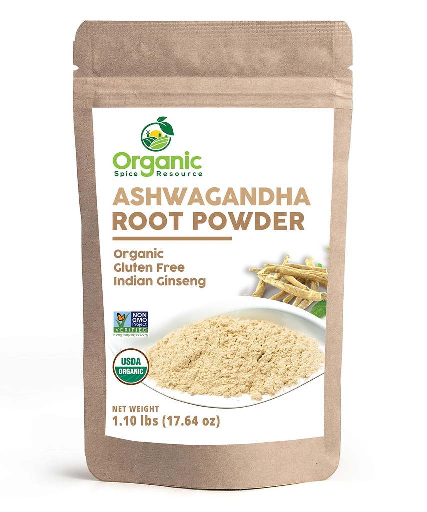 Βιολογική σκόνη ρίζας Ashwagandha - 1.10 lbs (17.64 oz) 