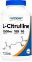 Nutricost L-Citrulline 1500mg, 180 Κάψουλες - 750mg ανά καψάκιο, Χωρίς γλουτένη, Μη-ΓΤΟ, Συσκευασία Μπορεί να Βαρύ