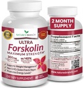 Ultra Pure Forskolin for Weight Management Maximum Strength | Coleus Forskohlii Root Extract Powder, 40% Standardized Lean Supplement for Men & Women | Premium Extreme Boost Complex - 60 Capsules