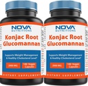 Nova Διατροφή 2 Pack Ρίζα Konjac Glucomannan Κάψουλες 2000 mg/Serving Veggie Caps 180 Count (Σύνολο 360 Κάψουλες)