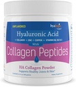 Hyalologic Collagen Peptides Powder w/Hyaluronic Acid, Hydrolyzed Types 1 & 3, Grass Fed, Keto Protein Powder Supplement για την ανάπτυξη των μαλλιών, δέρμα, νύχια, αρθρώσεις Unflavored Easy to Mix 6,4 oz (180 gr.)