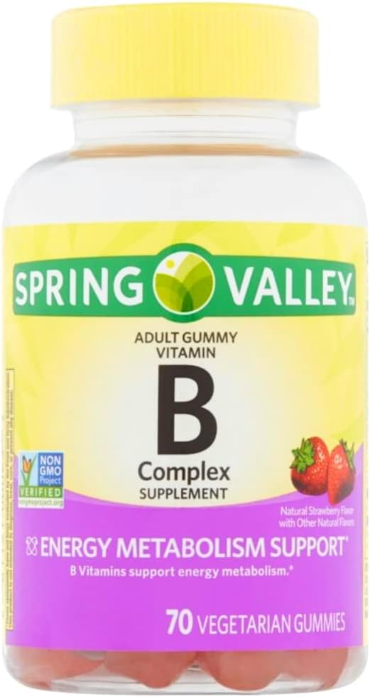Spring Valley B-Complex Adult Gummy 70 Count - Φυσικό Άγριο Γεύση Φράουλας (Packaging May Vary)