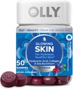 OLLY Glowing δέρμα Gummy, Hydrated & Youthful δέρμα, * Υαλουρονικό οξύ, κολλαγόνο πεπτίδες, Sea Buckthorn, Plump Berry Flavor, 25 ημέρες εφοδιασμού - 50 κόμης