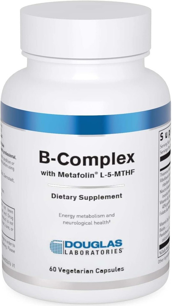 Douglas Laboratories B-Complex with Metafolin - Complete B Vitamin Supplement - Energy & Brain Health Support* - Με Folate, Biotin & Thiamin - Non-GMO - 60 κάψουλες χορτοφάγων