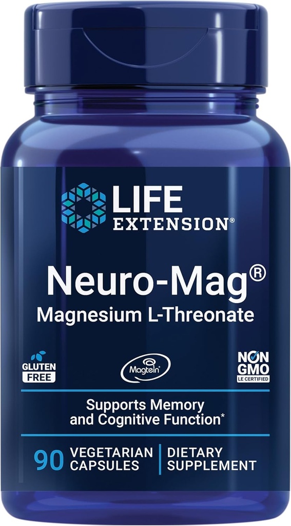 Life Extension Gamma E Mixed Tocopherols & Tocotrienols 60 Softgels and Neuro-mag Magnesium L-threonate 90 Vegetarian Capsules Bundle