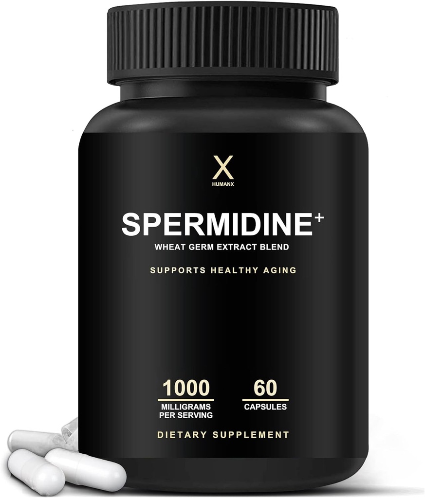 HUMANX Spermidine+ (ΗΠΑ Tested τρίτο μέρος) - Spermidine-Rich εκχύλισμα σιταριού & ψευδάργυρος για να ενεργοποιήσετε τη κυτταρική ανανέωση - μη-GMO, κάψουλες σπερμιδίνη - Υποστηρίζει υγιή γήρανση - συμπλήρωμα σπερμιδίνης