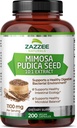 Zazzee Mimosa Pudica Seed 10:1 Extract, 200 Vegan Capsules, 1100 mg, 3+ Month Supply, Potent 10:1 Extract, Non-GMO and All-Natural
