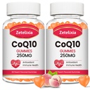 2 πακέτα CoQ10 Gummies, 5X καλύτερο συνένζυμο απορρόφησης Q10 για Cellular Ενέργεια και αντιοξειδωτική υποστήριξη, 120 Gummies Ροδάκινο