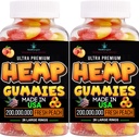 2Pack Hemp Gummies-Premium Hemp Oil Ροδάκινο Δαχτυλίδι Gummy Bears-Aches, Back-Gomitas para Dormir-Ειρήνη και χαλάρωση-Made in USA
