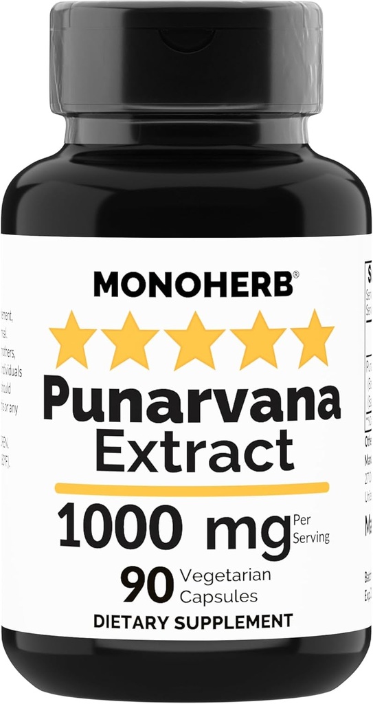 MONOHERB Punarvana 1000 mg - 90 Κάψουλες για χορτοφάγους - Συμπλήρωμα Ayurvedic Punarnava - Boerhavia Diffusa