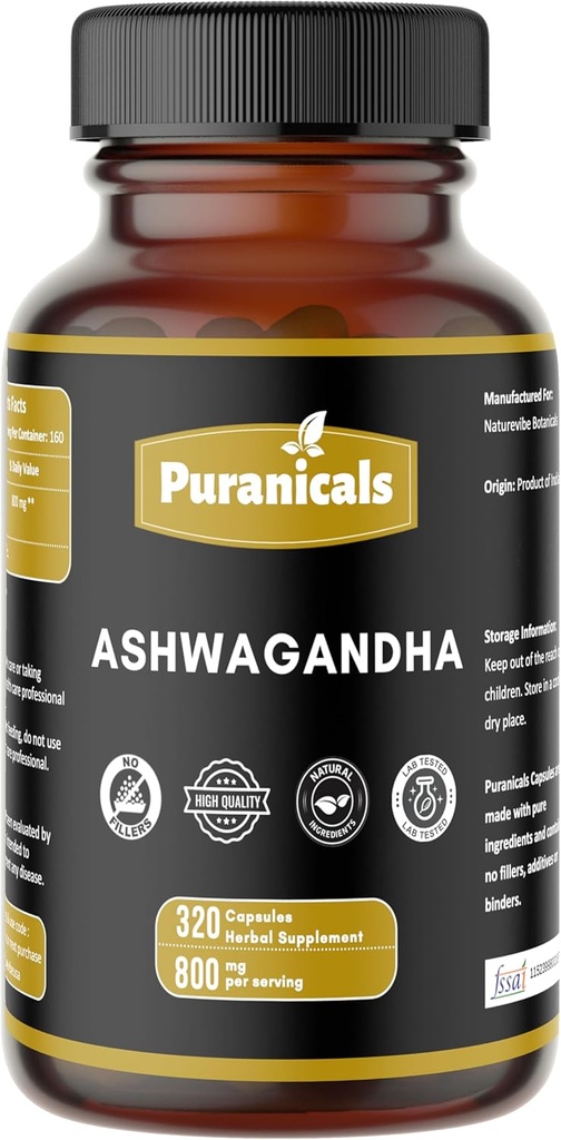 Ashwagandha Premium 320 κάψουλες Μη ΓΤΟ και χωρίς γλουτένη 