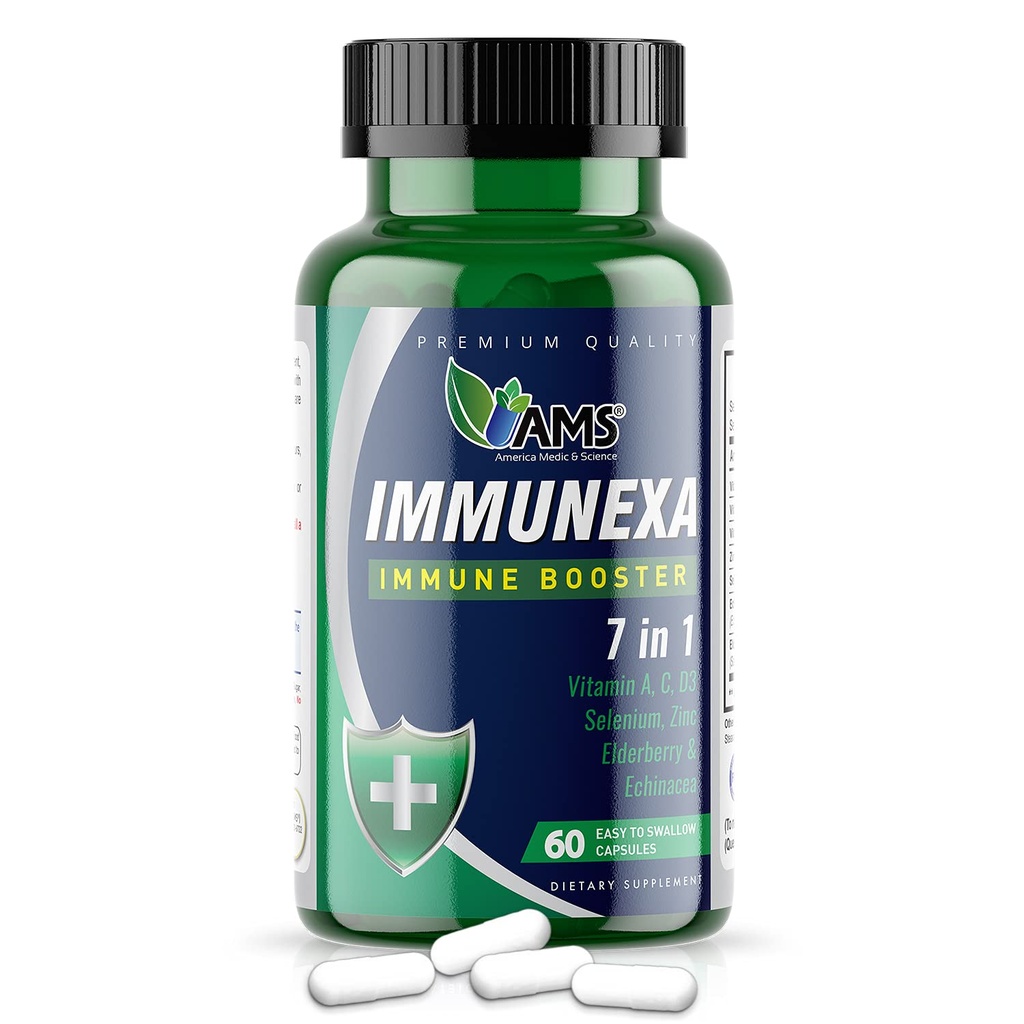 America Medic & Science Immunexa 7 in 1 Immune Support Booster (60 Κάψουλες) με Βιταμίνη Α, C, D, Ψευδάργυρος, Echinacea, Elderberry 