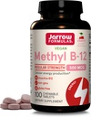 Jarow Formulas® Methyl B-12 Tablets, 500 mg, Συμπλήρωμα διατροφής για την παραγωγή και την υποστήριξη της εγκεφαλικής υγείας κυττάρων, 100 Cherry Flavor Chewable Tables, 100 Day Supply