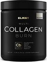 ELMNT Super Collagen Powder for Women Weight Loss + Beauty w. Προβιοτικά, Υαλουρονικό οξύ, ACV, KSM-66, Biotin - Premium Multi Collagen Peptides Protein Supplement Colageno for Women (Unflaved)
