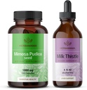 HERBAMAMA Mimosa Pudica and Milk Thittle Kit - Συσκευασία των 1000 mg Mimosa Pudica Κάψουλες & Γάλα Thittle Βάμμα 4 fl oz - Vegan, Μη ΓΤΟ, Ζάχαρη & Αλκοόλ- Δωρεάν - 2 Συσκευασία