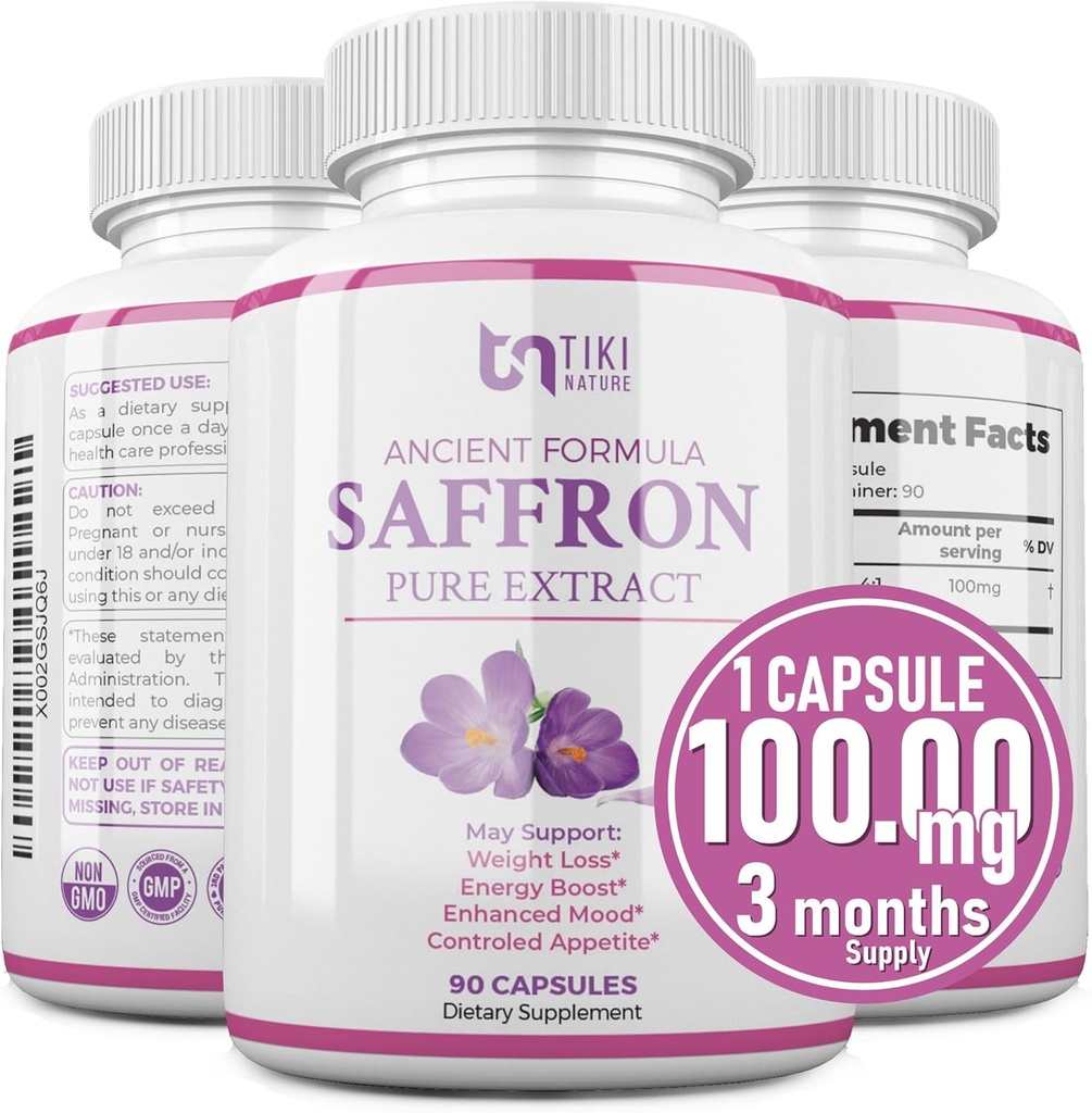 Saffron Extract Supplement 100mg - Ισχυρή υποστήριξη Mood Saffron συμπληρώματα για την υποστήριξη Eye & Heart Health - Antioxidant & Mood Booster