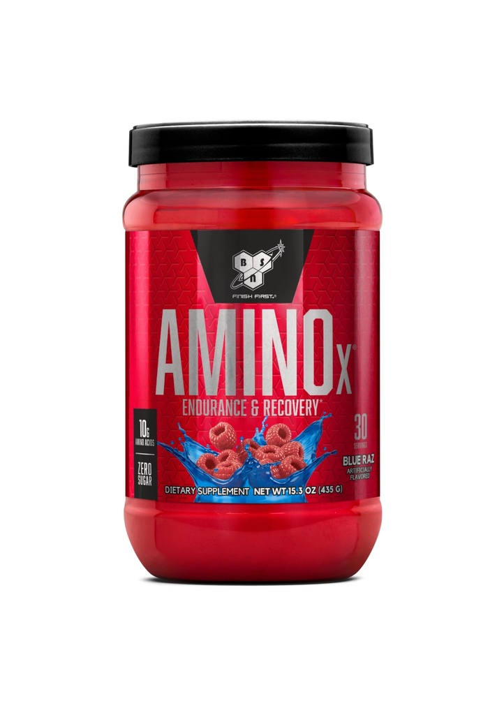 BSN Amino X σε σκόνη αποκατάστασης & αντοχής μυών με BCAAs, 10 γραμμάρια αμινοξέων, Keto Friendly, Caffeine Free, Υποστηρίξτε την αντοχή, Zero Sugar, Blue Raz, 30 μερίδες (Packaging May Vary)