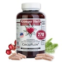 Kroeger Herb Products, Circu Flow, Hawthorn Supplement for Heart Support, Daily Circulation Supplement, Προωθεί Καρδιαγγειακή λειτουργία με Hawthorn Berry, Μη ΓΤΟ, 270 Κάψουλες, Made in USA