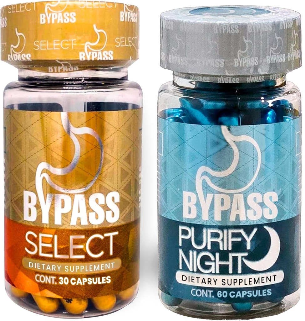 Generic Bypass Duo Select & PURIFY - Quemá grasa de día y de Noche (Select 30caps) - (purify 60caps), Blue and Gold