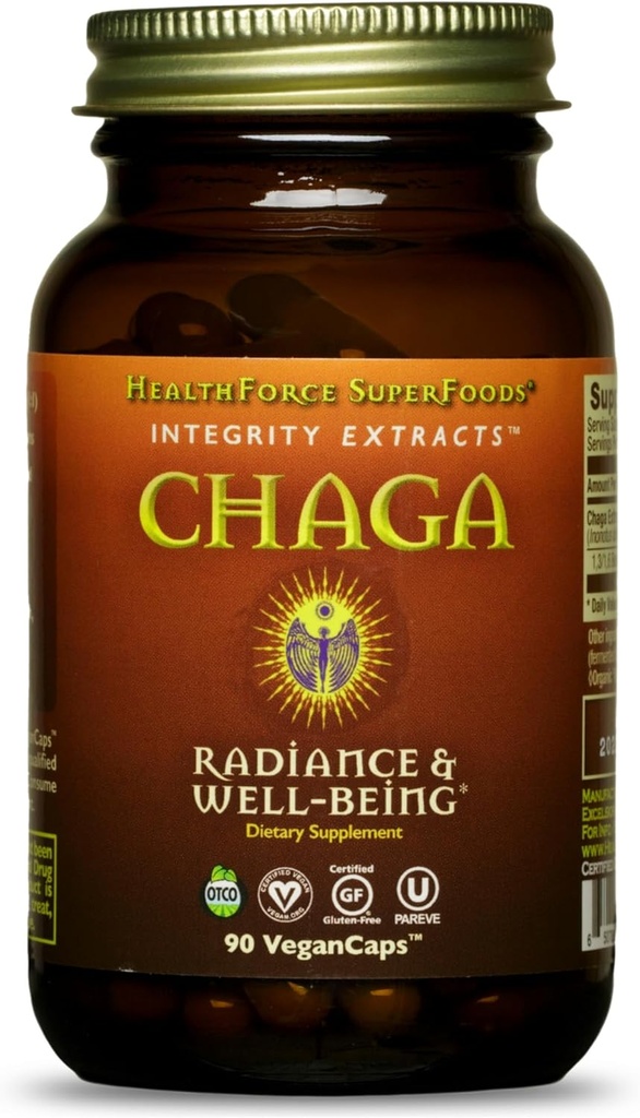 HealthForce SuperFoods Ακεραιότητα Εκχυλίσματα Τσάγκα – Κάψουλες - 90 Vegan Κάψουλες