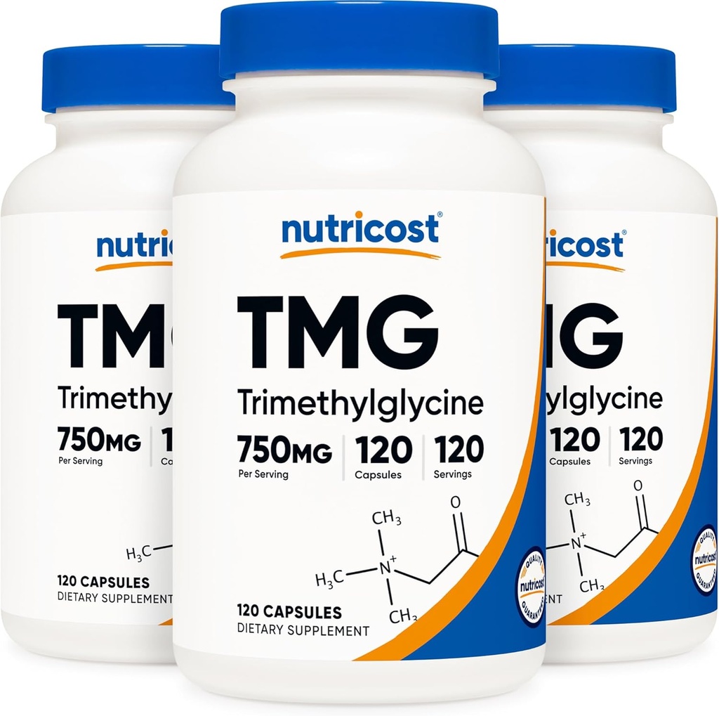Nutricost TMG 750mg, 120 κάψουλες (3 φιάλες)