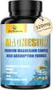 5-in-1 Magnesium Complex | 320mg of Magnesium Glycinate, Malate, Citrate… | Support for Sleep, Muscle Relaxation, and Energy Metabolism | High Absorption | Vegan, Non-GMO | 120 Capsules