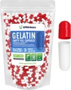 XPRS Nutra Μέγεθος 3 Κενές κάψουλες - 1000 Count Empty Gelatin Κάψουλες - Χάπια DIY Καψάκιο Γέμισμα - Αγνά καπάκια τζελ για τα χάπια των βοοειδών Γέμισμα για Do-It-Yourself Βιταμίνες και συμπληρώματα (Red/White)