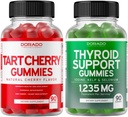 Tart Cherry (90 Gummies) Uric Acid Level Support for Adults - Ισχυρό αντιοξειδωτικό με σέλινο και Thyroid Support (90 Gummies) Ashwaganda & Bladderwrack Support Supplement - Vegan & Made in USA