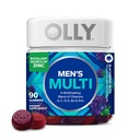 OLLY Ανδρική Πολυβιταμίνη Gummy, Βιταμίνες A, C, D, E, B, Ψευδάργυρος, Blackberry Flavor, 45 Day Supply - 90 Count