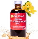 Em's Herbals Fresh St. John’s Wort Oil - Wild Harvested in USA, Natural Solution for Nerve Discomfort, Skin Eruptions, Wound Care, Scar, and Stretch Marks - Skin, Face, Body, Hair, Massage Oil (4 Oz)