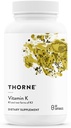 THORNE - Vitamin K - Vitamins K1 and K2 (as MK-4 and MK-7) Supplement - Supports Strong Bones* - Clinically Studied Ingredients - Gluten, Dairy & Soy-Free - 60 Servings