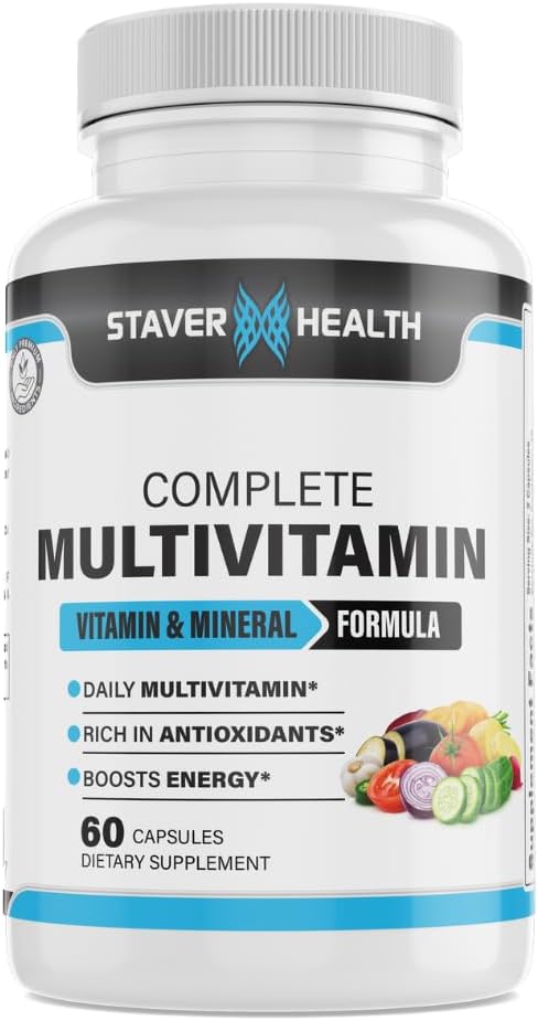 Complete Multivitamin Capsules for Men & Women - 60 Count - 30 Servings - 1 Month Supply
