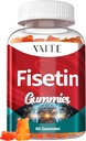 Fisetin Συμπληρώματα 500mg - Gummy συμπλήρωμα, ισχυρό αντιοξειδωτικό μείγμα για την υποστήριξη της κυτταρικής υγείας - Vegan & μη GMO Formula με Flavonoids & φυτικά εκχυλίσματα, Boost Γνωστική λειτουργία, 60 Gummies