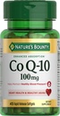 Nature's Bounty CoQ10 100mg για την υποστήριξη της υγείας της καρδιάς, μη GMO Q- Sorb Coenzyme Q-10 Αντιοξειδωτική υποστήριξη και καρδιοαγγειακή ευεξία, συμπλήρωμα διατροφής, ταχεία απελευθέρωση Softgels, 45 ct