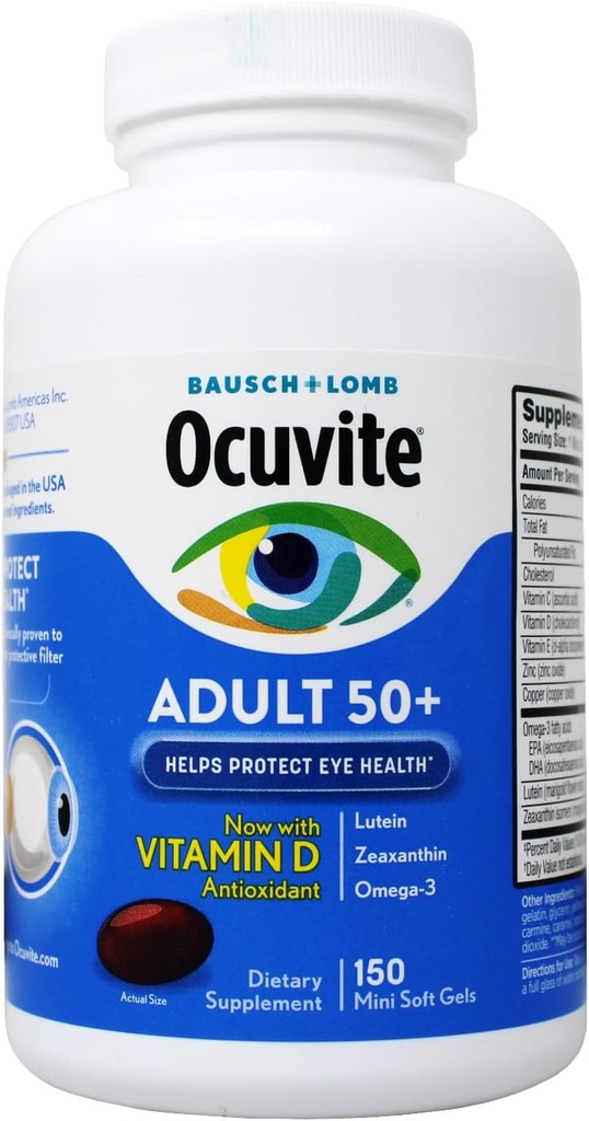 Bausch & Lomb Ocuvite Ενηλίκων 50+ Βιταμίνη ματιών & Ορυκτό, 150 κόμης