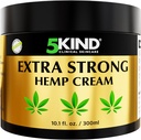 5kind Extra Strong Hemp Cream 10.1 fl oz - Maximum Strength - Natural Soothing Relief Joint Cream - Muscle Rub for Lower Back, Joints, Neck, Knees & Shoulders