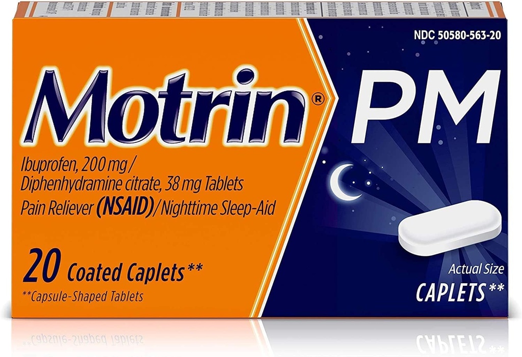 Motrin Motrin Pm Επικαλυμμένα Caplets, 20 caplets (Pack of 3)