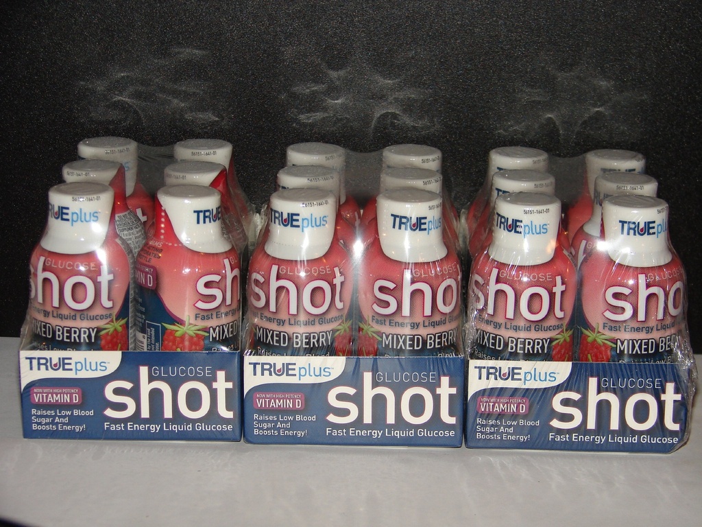 Αληθινό Συν Γλυκόζη Liquid Shots Μικτή γεύση μούρου 2oz - 18 Pack