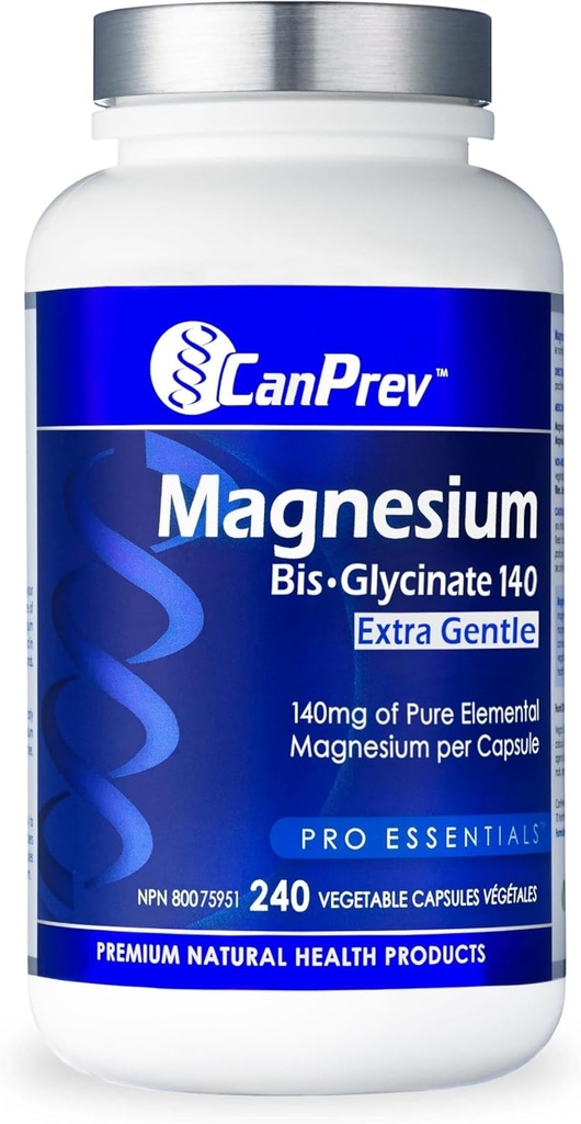 CanPrev Magnesium Bis-Glycinate 140 Extra Gentle Vegi Capsules, 240 Count