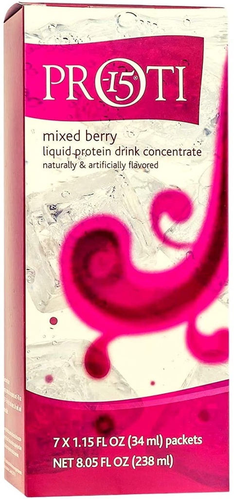 PROTIFIT - High Protein Liquid Fruit Drink Concentrate Mix, 15g Protein, Fat Free, Low Carb, Low Calorie, Ideal Protein Compatible, 7 Servings Per Box (Mixed Berry)