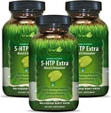 Irwin Naturals Double Potency 5-HTP Extra - 60 Liquid Soft-Gels, Pack of 3 - for Relaxation & Serotonin Production - 90 Total Services