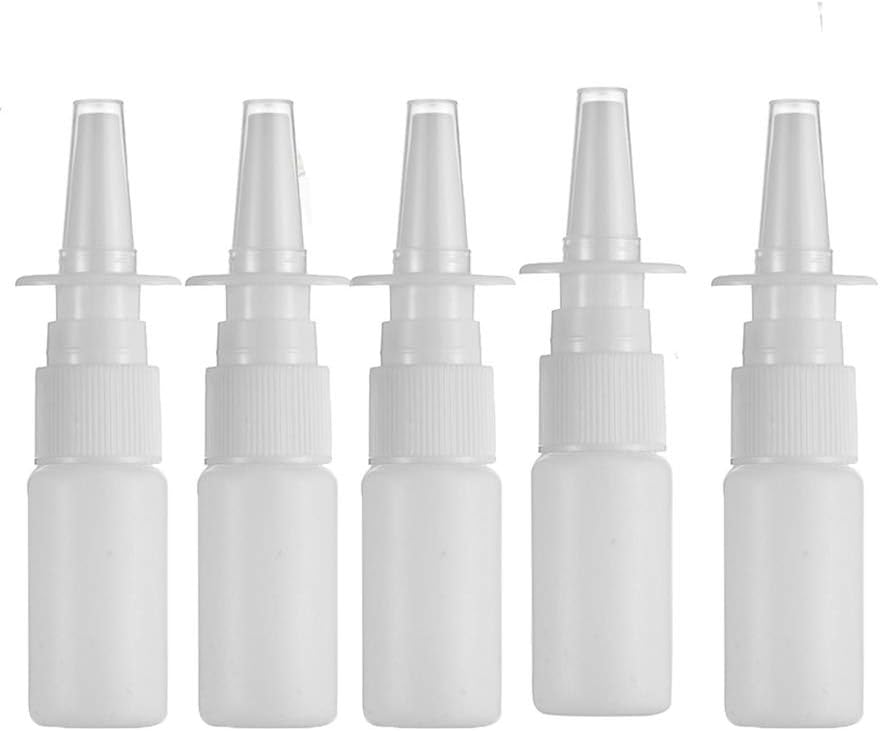 20ML λευκό άδειο πλαστικό Nasινικό σπρέι μπουκάλια αντλίας ψεκαστήρα μύτες ψεκασμού επαναπλήρωσης μπουκάλι για αλατούχο νερό πλυσίματος συσκευασίας 5