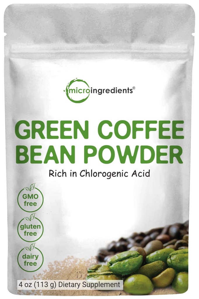 Pure Green Coffee Bean Extract, 4 ουγγιά, Filler Δωρεάν με φυσική καφεΐνη, Πράσινο Coffee Bean Fat Burn συμπλήρωμα με 50% χλωρογόνο οξύ, υποστηρίζει το μεταβολισμό και τη διαχείριση βάρους, Vegan Φιλικό