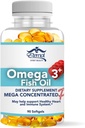 Eternal Spirit Beauty Omega-3 Fish Oil – High-Potency EPA & DHA Supplement for Heart, Brain & Immune Support – Mega Concentrated Formula – 60 Softgels