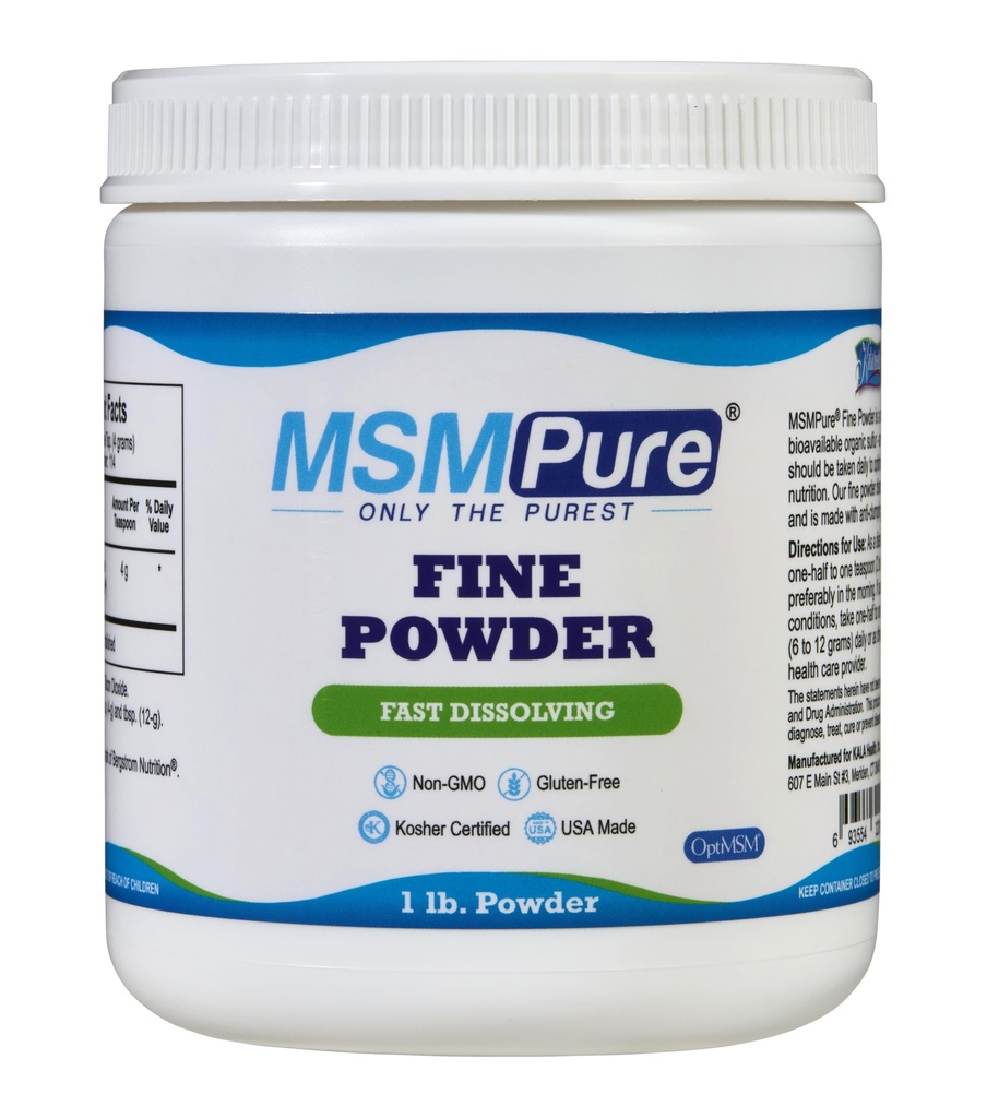 KALA ΥΓΕΙΑ MSMPure Fast Dissolving Fine MSM σκόνη κρύσταλλα – US-Made MSM για κοινή υγεία, εμφάνιση του δέρματος, και Hair & Nail Support – 1 LB, Organic Sulfur
