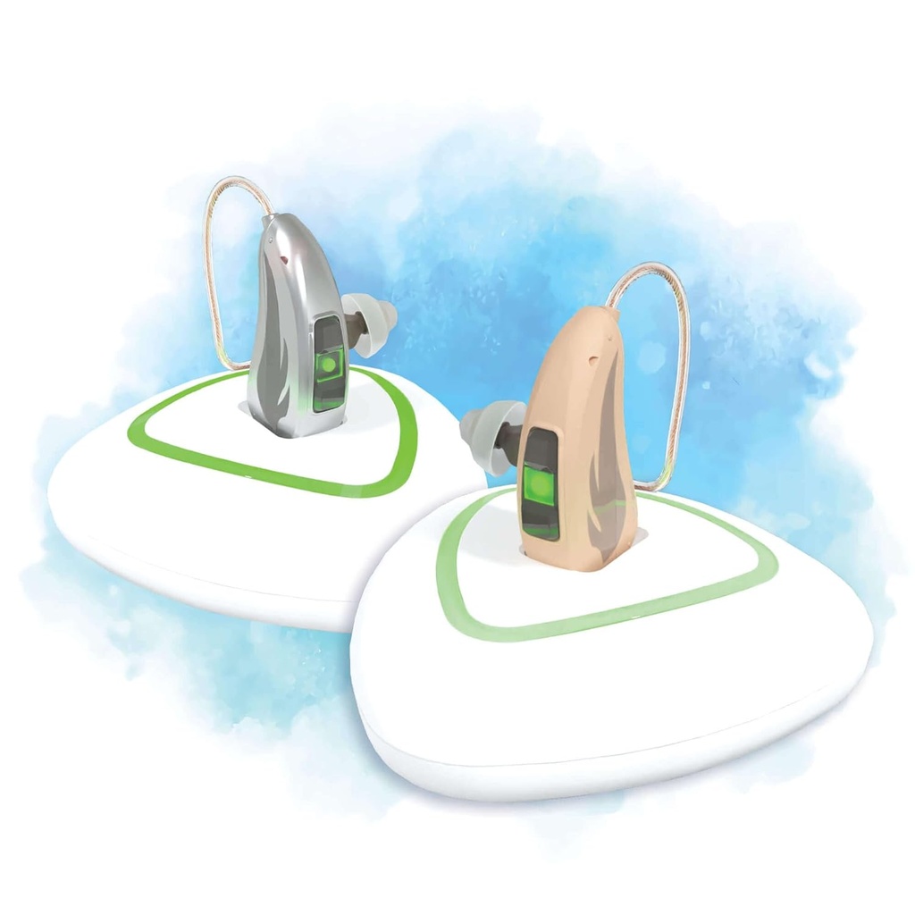 [Crystal Clear] EarCentric Rechargable ακουστικά για ηλικιωμένους με ακύρωση θορύβου, αόρατος δέκτης σε κανάλι Απώλεια ακοής, προσωπικός ενισχυτής ήχου 