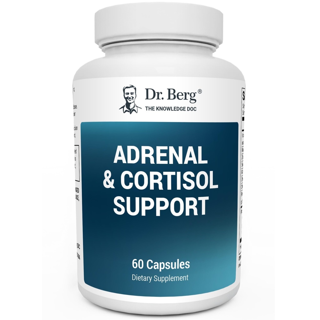 Κάψουλες Adrenal & Cortisol - Adrenal Supplement & Cortisol Manager - Mood, Focus, Relaxation and Stress Support - Συμπληρώματα Adrenal με εκχύλισμα Ashwagandha - 60 κάψουλες