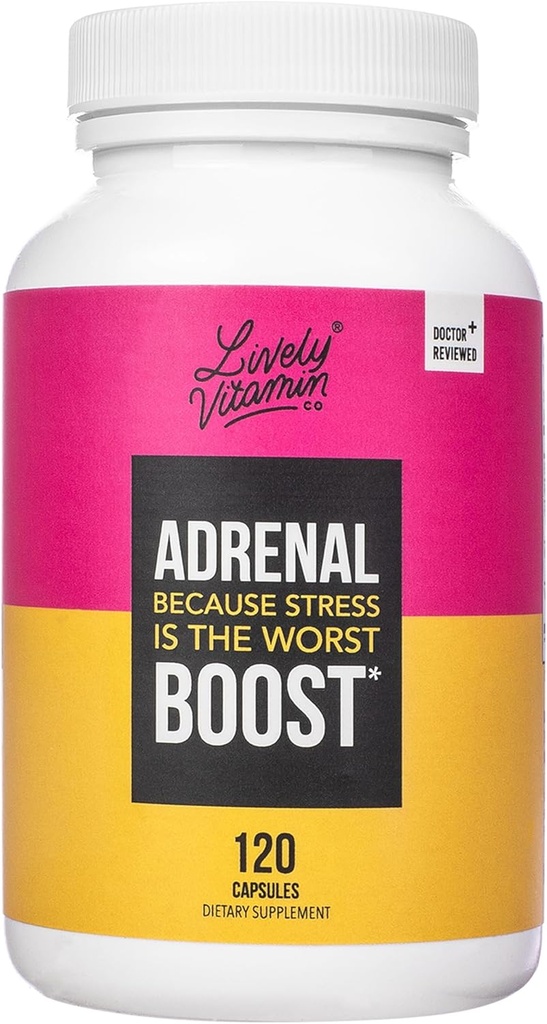 Ζωντανά ΒΙΤΑΜΙΝΗ CO. Adrenal Boost - Immune - Stress - Anxious - Memory - Focus - Νευρικότητα - Ανάπαυση - Ύπνος - Ashwagandha - Black Maca - Rhodiola - Ginseng - 120 κάψουλες χορτοφάγων