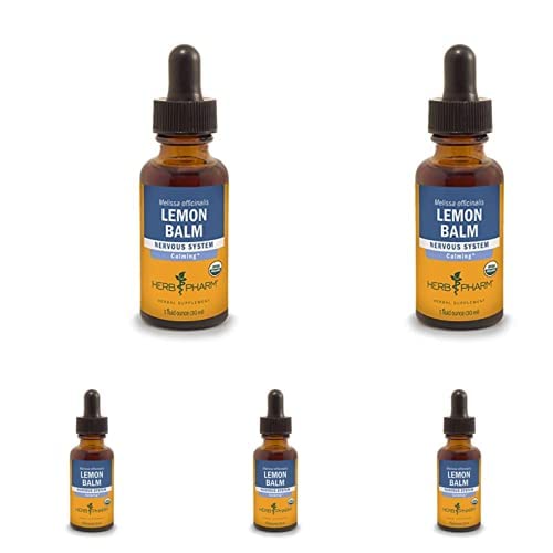 Βότανο Pharm Certified Organic Lemon Balm Liquid Extract for Calming Nury System Support, Organic Cane Alcohol, 1 Ουγγιά (Pack of 5)