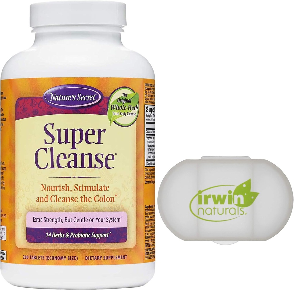 Μυστικό Super Cleanse της Φύσης Επιπλέον δύναμη Τοξίνες Detox & Απαλή Αποβολή Σύνολο Καθαρισμός Σώματος, Digestive & Colon Υποστήριξη Υγείας, 200 δισκία, με ένα χάπι περίπτωση